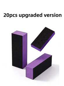 20/10/5pcs Nail Buffer Sponge Sanding Polishing File 80/120 Grit 3-Sided Nail File For Manicure Tools (Purple Black), Purple Black Sponge Sanding Block Suitable For Halloween, Christmas Manicure Production, First Choice For Manicure Tools, Pre-Treatment Tool For Press-On Nails - Multicolor - View 12