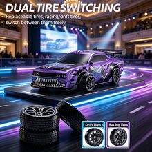 1pc/Set Drift Racing Car Toy, Green/Purple Optional, 1:24 Scale RC Car Model, 2.4GHz With Built-In Light Effects, Early Education Puzzle Toy For Kids, RC Car Stress Relief Toy - Multicolor - View 6