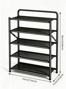 1pc Collapsible Metal Shoe Rack - Large‑Capacity Space, All‑Metal Design, Stable Structure, Space‑Saving, No Assembly Required, Shoe Storage Rack, Suitable For Entryway, Corridor, Dormitory And Apartment, Can Also Be Used As Storage Rack - Multiple Specifications - View 2