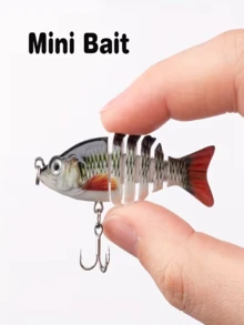 1pc Segmented Fish Imitation Hard Bait Soft Lure - 2.36 Inches/5g - Suitable For Fishing Trout And Bass In Freshwater And Saltwater - Multicolor - View 2