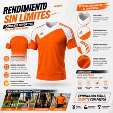 Playera Deportiva Adidas Hombre Naranja Cuello V Para Entrenamiento - Naranja - Ver 2