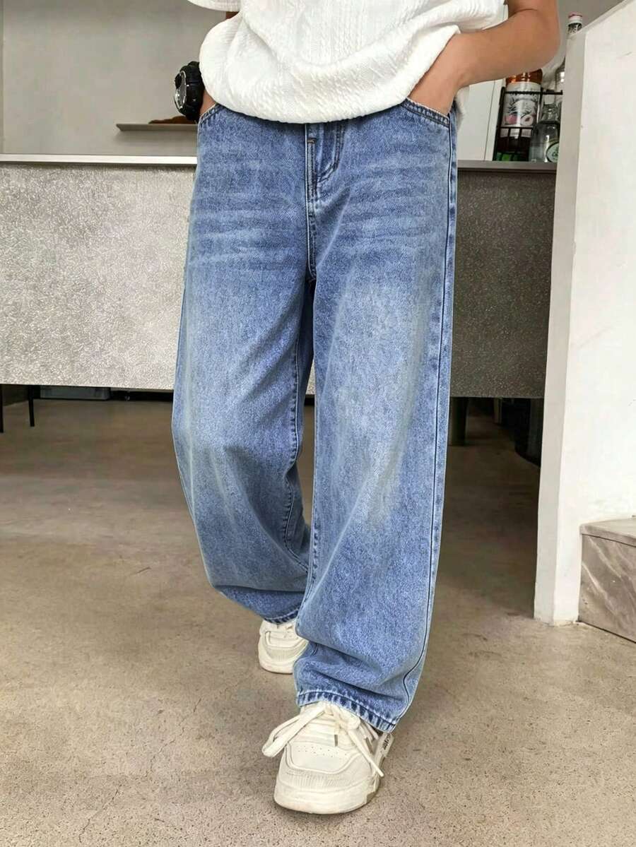 Boys' Summer Denim Jeans, New Fashion Style - Blue - View 1