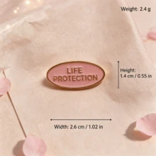 Pink Ribbon Enamel Brooch, Gold Tone Heart & Oval Lapel Pin, Tender Care Life Protection Awareness Badge For Women Clothing Decor Gift - Multicolor - View 12