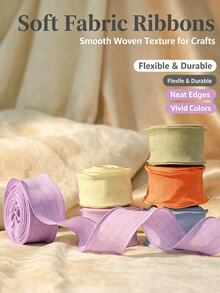 Macaron Color Wavy Edge Ribbon Set, Ruffled Fan-Shaped Decorative Ribbon, Soft Foldable Handmade Ribbon, Suitable For Gift Wrapping, Bow Making, Mid-Autumn Festival Decoration, DIY Bouquets And Party Decor - Multicolor - View 3