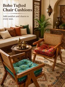 Bohemian-Moroccan-Style Thickened Square Floor Cushion For Sofas – Soft, Comfortable And Versatile Seat Cushion Suitable For Sofas, Bay Windows, Tatami Mats And Living Room Decor (Seat Cushion) - Multicolor - View 5