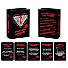 French Version Couple Flirty Challenge Cards, 50 Romantic Intimate Dare Tasks For Date Night. Portable Small Box Interactive Game Boosts Partners' Closeness, Ideal Novelty Gift For Valentine's Day, Anniversary Indoor Romantic Leisure Time - Multicolor - View 4