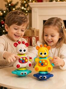 Giraffe Suction Cup Activity Toy, Suitable For Toddlers, Colorful Button Game And Rotating Desktop Toy, Multiple Colors, Baby Halloween, Baby Sensory Toy, Hand Rattle, Hand Drum & Mini Trumpet, Suitable As Birthday Or Christmas Gift For Newborns And Infants - Multicolor - View 10
