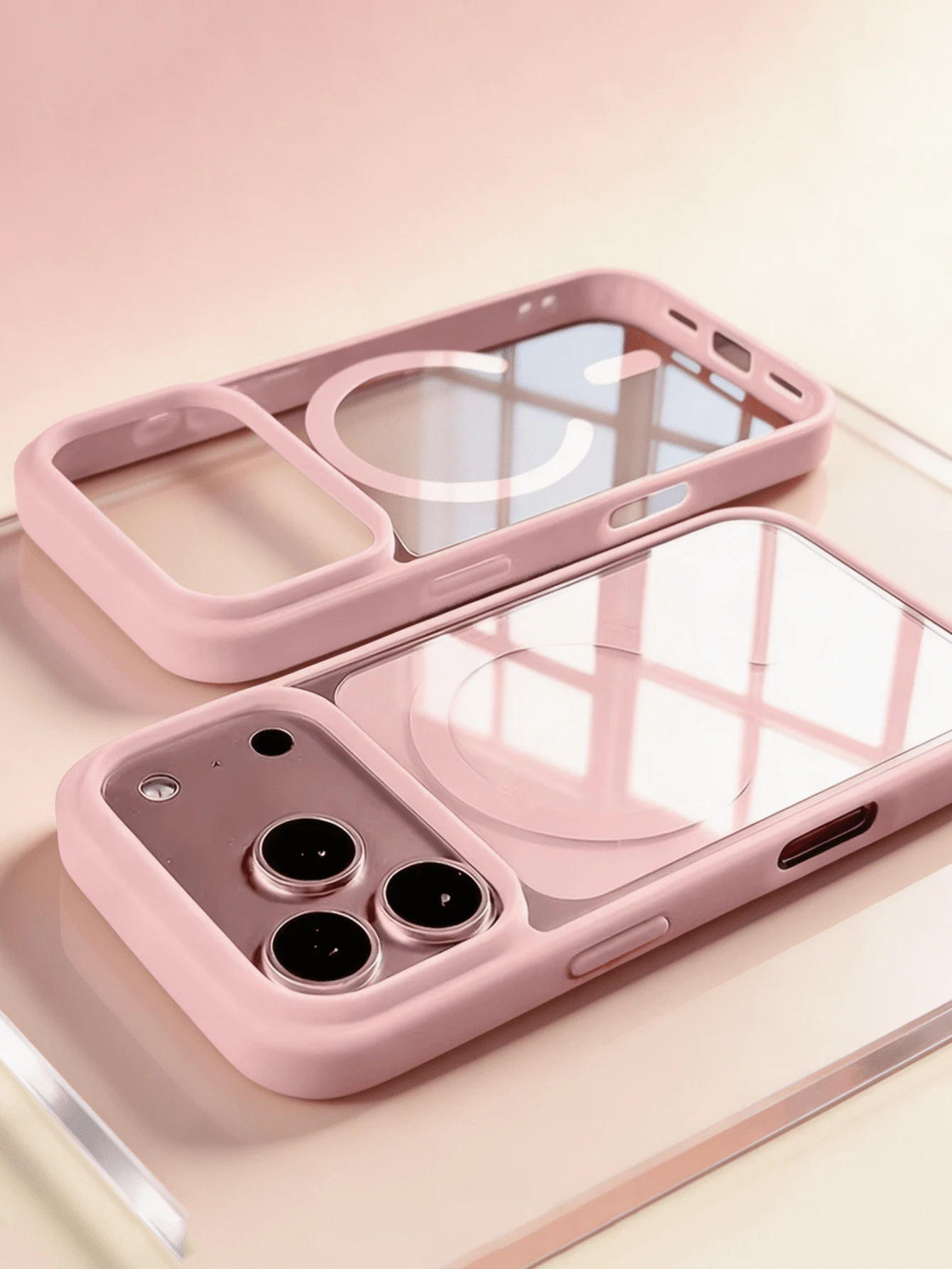 透明磁吸無線充電加高相機保護手機殼，適用於 iPhone 18 17 Pro 17 Pro Max 17 16 15 14 13 Pro Max Plus 13 15，壓克力透明背蓋，柔軟觸感防震緩衝殼