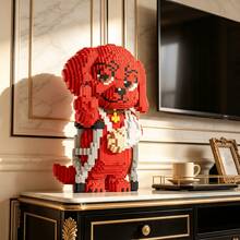 This 3319-Piece Building Block Assembly Of A Flame Dog Is Adorable And Cute, Making It A Perfect Gift And An Excellent Choice For Couples And Parents. The Assembly Difficulty Is Relatively High. It's A Perfect Gift For Christmas, Halloween, And The Back-To-School Season. - Multicolor - View 2