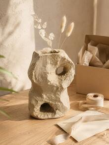 Abstract Sculptural Vase, Textured Irregular Flower Vase, Wabi Sabi Modern Home Decor, Decorative Vase For Dried Flowers, Living Room, Entryway, Shelf, Coffee Table & Dining Table - 1PC - View 11