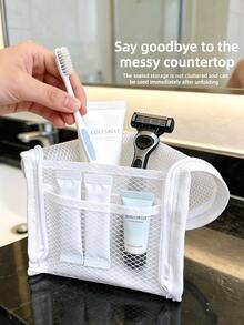 Mesh Standing Toiletry Bag, Breathable Oxford Cloth Travel Cosmetic Organizer, Self‑Standing Bathroom Shower Storage Pouch For Business Trip Vacation Gift - Multiple Styles - View 10