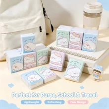 1/2/4/9/18/36 Packs Of Cartoon Patterned Handkerchief Paper, Portable Small Pack Tissue Paper, Handkerchief Paper And Student Pocket Tissue Paper, Essential Items For Returning To School, Daily Cleaning Tissue Paper, Travel Set - Multicolor - View 3