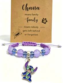 Disney, New 1-Piece Set, Cartoon Stitch, Alloy Hand Woven Adjustable Bracelet, Suitable For Halloween, Christmas Gifts, Perfect As A Beautiful Gift For Friends, Family, And Partners - Multicolor - View 11