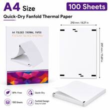 Thermal Printer Paper 8.5 X 11 Inch A4 Letter Size, Quick-Dry Fan-Folded Thermal Paper, Advanced Thermal Printing, Compatible With Gloryang&JADENS PD-A4 Portable Printer - A4 - View 4