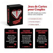 French Version Couple Flirty Challenge Cards, 50 Romantic Intimate Dare Tasks For Date Night. Portable Small Box Interactive Game Boosts Partners' Closeness, Ideal Novelty Gift For Valentine's Day, Anniversary Indoor Romantic Leisure Time - Multicolor - View 6