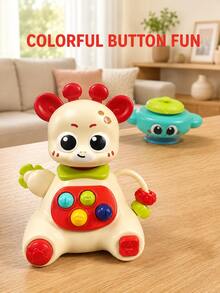 Giraffe Suction Cup Activity Toy, Suitable For Toddlers, Colorful Button Game And Rotating Desktop Toy, Multiple Colors, Baby Halloween, Baby Sensory Toy, Hand Rattle, Hand Drum & Mini Trumpet, Suitable As Birthday Or Christmas Gift For Newborns And Infants - Multicolor - View 11