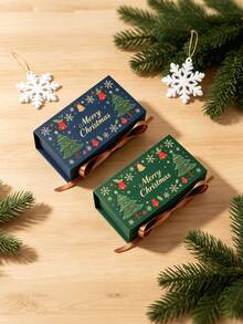 3pcs Christmas Exquisite Small Gift Boxes, Empty Candy Chocolate Storage Boxes, Xmas Tree Decor Gift Packaging Box For Christmas Eve, Holiday Party Favors, Souvenir Present Containers - Multicolor - View 3