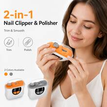 2 In 1 Electric Nail Clipper Polishing Nail Trimmer Automatic Fingernail Trimmer Manicure Rechargeable Nail Clipper Polishing Sharpener With Light - Multicolor - View 4