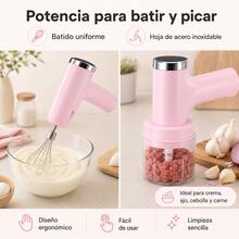 Electric Garlic Beater & Garlic Stamper - Pink-3-in-1 - View 5