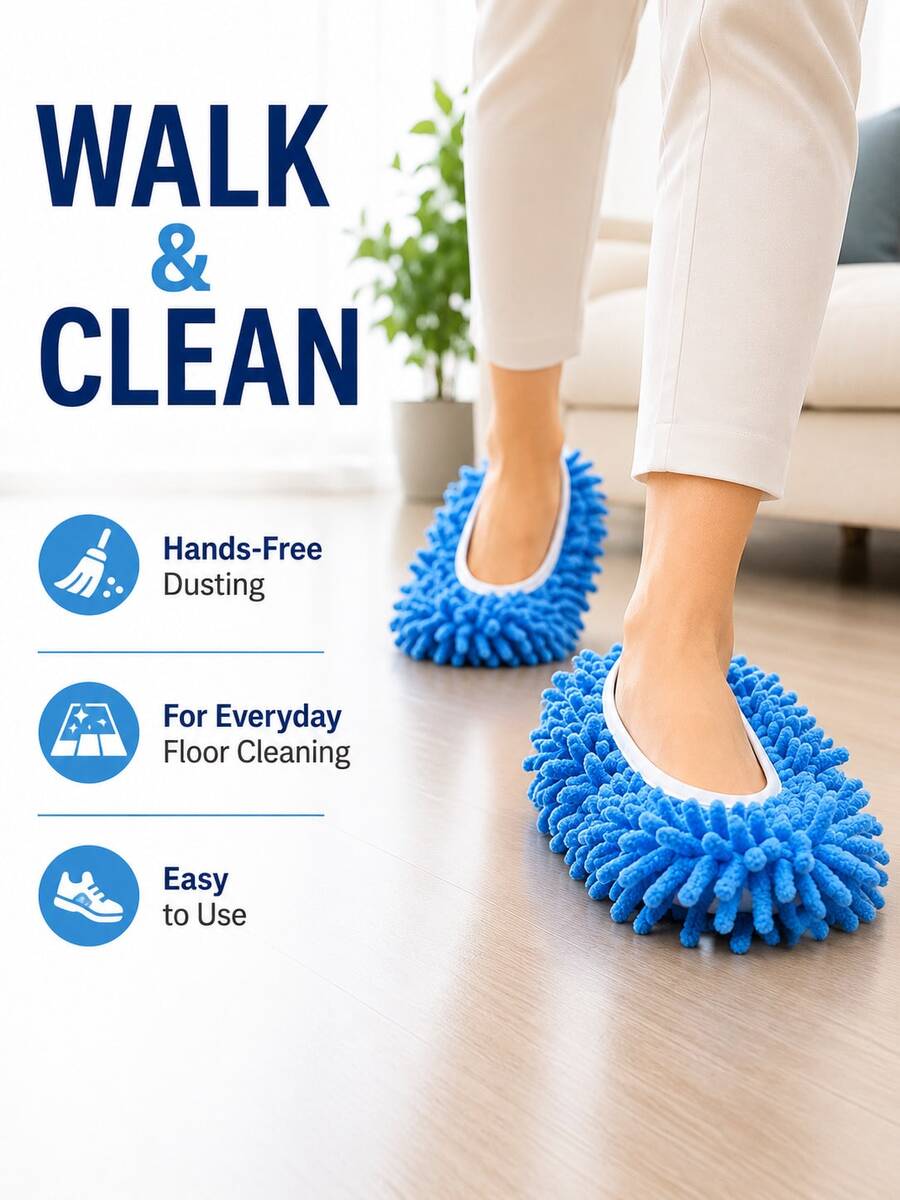 Fregona de limpieza del hogar de fibra ultrafina, herramienta de limpieza de suelos tipo pantufla, cubrezapatos suaves lavables y reutilizables