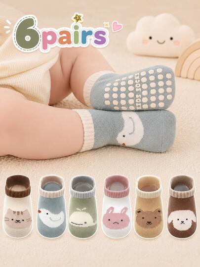 6 Pasang Penghangat Kaki Anak Anti Selip untuk Berjalan, Penghangat Kaki Bayi untuk Lantai Rumah, Penghangat Kaki Bayi dengan Sol Lembut Anti Jatuh, Penghangat Kaki Anak-anak, Penghangat Kaki Bayi untuk Berjalan, Penutup Kaus Kaki Anti Selip, Penghangat Kaki Anti Selip Motif Kartun, Penghangat Kaki Bayi Baru Lahir, Penghangat Kaki Pendek Anak Laki-laki, Penghangat Kaki Anak Laki-laki Motif Kartun Hewan