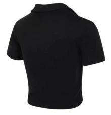 Nike Sportswear Essentials Series Solid Color Logo Polo Shirt Women's Black - Black - View 2