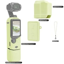 Yoobao 5/7件組適用於 Osmo Pocket 3 相機保護殼，軟矽膠手柄套含螢幕保護貼與麥克風，輕量防刮，適合旅行、Vlog、日常拍攝 - 粉色/黑色/綠色/藍色/黃色/紫色/橘色（僅含相機保護殼配件） - 查看 14