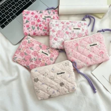 Floral Coin Purse, Portable Travel Lipstick Bag, Cosmetic Storage Bag Card Holder, Sweet Strawberry Clutch Bag - Multicolor - View 4