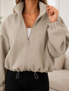 Women Sports Jackets - Khaki - View 4