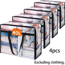 4pcs Transparent Storage Bags, 40L Plastic Clothing Storage Bags - Multicolor - View 5