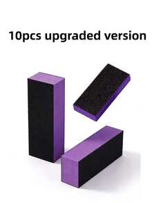 20/10/5pcs Nail Buffer Sponge Sanding Polishing File 80/120 Grit 3-Sided Nail File For Manicure Tools (Purple Black), Purple Black Sponge Sanding Block Suitable For Halloween, Christmas Manicure Production, First Choice For Manicure Tools, Pre-Treatment Tool For Press-On Nails - Multicolor - View 13