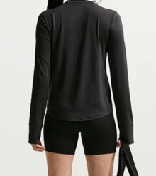 Nike Dri-FIT One Classic Lightweight Breathable Sweat-Wicking Loose Long-Sleeve FW25 Quick-Dry T-Shirt Women's Black - Black - View 5