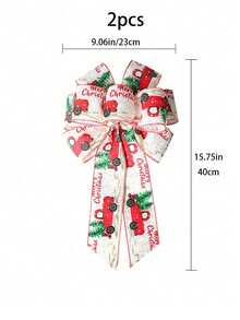 1/2 Set Karangan Bunga Pita Natal Besar, Dekorasi Pita Merah dan Krem, Cocok untuk Dekorasi Pohon Natal dan Pesta Natal Musim Dingin - MultiWarna - View 8