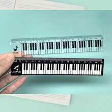 2 buah Penggaris Lurus Not Musik, Penggaris Keyboard Piano Gaya Musik Kreatif, Penggaris Dekorasi Not Musik Lucu, Hadiah Kreatif untuk Pecinta Musik, Penggaris Lurus Kunci Piano Hitam Putih, Penggaris Lurus Skala Garis Staf, Hadiah untuk Guru Musik, Alat Kantor Praktis - Berbagai gaya - View 8