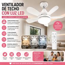 Ceiling Fan With Remote Control, Small LED Bulb Fan, Creative Fan Bulbs For Replacement, Ambient Light For Home, Bedroom, Super Quiet, Strong Wind, E27 Light Head, With Memory Function - Multicolor - View 1