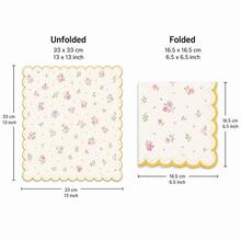 10/24/40pcs Small Flower Wavy Edge Party Napkins, 6.5 Inch Double Layer Thick Cocktail Napkins, Suitable For Weddings, Birthday Parties, Girls' Gatherings And Afternoon Tea - Ditsy Floral - View 3