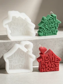 House Shape Letter Slogan Candle Mold Embossed Home Sweet Silicone Candle Mold DIY Candle Soap Epoxy Resin Gypsum Housewarming Home Decor - House - View 13