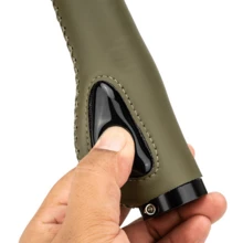 ZTTO Retro Stitched Leather Bike Handle Grips, Ergonomic Palm Support Lock-On Anti-Slip MTB Road Bicycle Handlebar Cover For Cycling Commuting - Multicolor - View 4