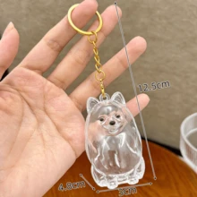 1/2pcs Pet Hair Memorial Keychain, Cute Sitting Dog Breed Memorial Pendant, Pet Hair Storage Box, Dog Lover Memorial Gift, Bag & Key Charm - Multicolor - View 13