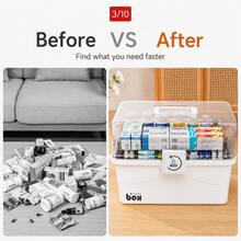 Large-Capacity Medicine Box Household Family Medicine Box Multifunctional Sundries Storage Box High-Value Desktop Shelf Multi-Purpose Bar, Used For Storage Boxes Such As Kitchens, Bedrooms And Bathrooms - View 4