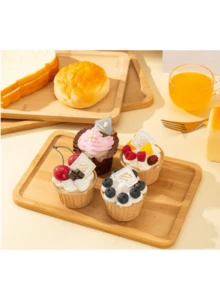 1/2pcs Rectangular Bamboo Wood Tray, Reusable. Can Hold Sushi, Fruit, Snacks, Desserts, And Pastries, Serving As Both A Dining Tray And A Table Decoration. Suitable For Family Gatherings, Themed Parties, Christmas, Halloween And Other Holidays, Kitchen Storage, Home Decor, Multi-Functional, Practical And Photogenic. - View 9