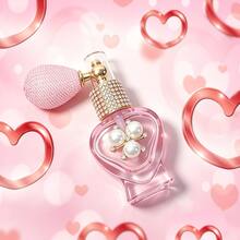 1pc Pink Heart-Shaped Refillable Glass Bottle, Transparent Small Travel Perfume Empty Bottle, High-End Portable Glass Bottle, Travel Essential, Christmas Gift, Party Favor - Multicolor - View 1