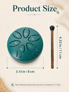 6-Tone Portable Steel Tongue Drum Set (Includes Drumsticks) For Outdoor Use - Purple & Green Wind Chime Design With Storage Box. Suitable For Beginners, Ideal For Gardening Practice, Gifting And Performance. - Multicolor - View 9