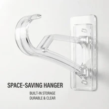 2pcs White Bathroom & Kitchen Hooks Universal, Strong Load Bearing Without Damaging Walls, Waterproof & Moisture-Proof, Towel Clothing Bag Storage Organizer, Modern Minimalist Style Enhancing Home Decor, Suitable For Tile Glass Wood Wall Surfaces, Easy To Remove And Reusable - View 9