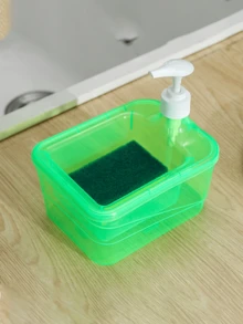 Pump Soap Dispenser Bottle, Bathroom & Kitchen Cleaning Hand Soap Holder, Square Sponge Brush Storage Box With Divider, Bathroom Decor, Kitchen Essential - Multicolor - View 23