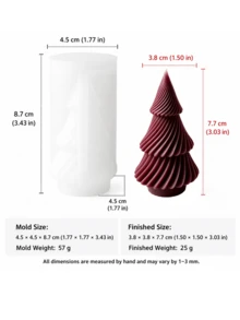 3-Layer Foldable Christmas Tree Silicone Mold, Small Textured Swirl Tree Casting Mold For Aromatherapy Candles, Epoxy Resin Christmas Decor DIY Supplies - Small Christmas Tree Mold - View 9