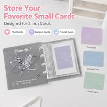 1pc Butterfly Acrylic Loose-Leaf Small Card Album, Korean Style Compact Waterproof Hard Shell, Suitable For Idol Fans To Store Celebrity Photocards And Polaroids - A5 - View 2