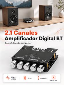 2.1 Channel Digital Amplifier Module - High Fidelity Power Amplifier Board With Bass And Treble Control, Subwoofer Output, Compact Audio Module Suitable For DIY Speaker Projects - Multicolor - View 2