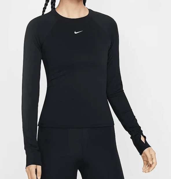Nike Dri-Fit Pro Women's Long Sleeve Crew Neck Training T-Shirt, Black - Black - View 1