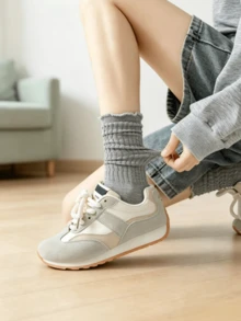 20/10/5/1 Pairs Women's Four-Season Multi-Color Slouch Socks, Fashion Casual Ruffle Cuff Design, Comfortable Breathable Long Socks, Match With Sneakers/Tall Boots Autumn/Winter - Multicolor - View 5